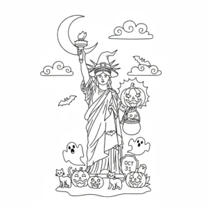 coloriage Statue de la Liberté pour bebe a imprimer