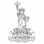coloriage Statue de la Liberté a colorier en ligne gratuitement