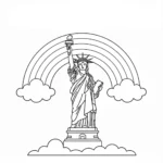 coloriage Statue de la Liberté pour bebe a imprimer