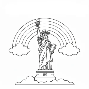 coloriage Statue de la Liberté pour bebe a imprimer