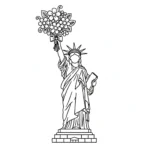 coloriage Statue de la Liberté a imprimer gratuitement