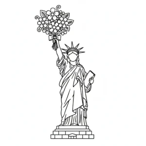 coloriage Statue de la Liberté a imprimer gratuitement