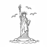 coloriage Statue de la Liberté a imprimer gratuit