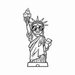 coloriage Statue de la Liberté et decoupage a imprimer gratuit