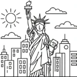 coloriage Statue de la Liberté pour enfant de à imprimer
