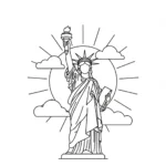 coloriage Statue de la Liberté gratuit en ligne
