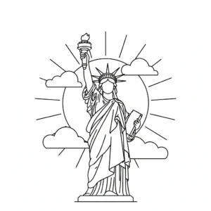 coloriage Statue de la Liberté gratuit en ligne