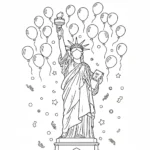 coloriage Statue de la Liberté à imprimer pour enfant de 3 ans