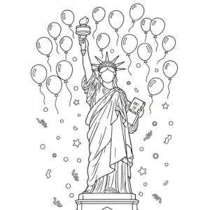 coloriage Statue de la Liberté à imprimer pour enfant de 3 ans