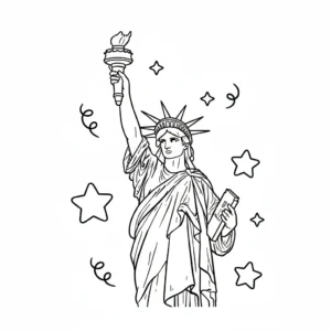 coloriage Statue de la Liberté a dessiner en ligne