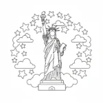 coloriage Statue de la Liberté en ligne pour enfant