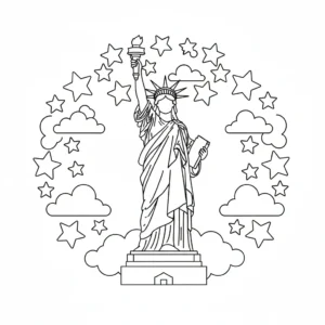 coloriage Statue de la Liberté en ligne pour enfant