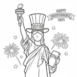 coloriage Statue de la Liberté pour enfants à imprimer