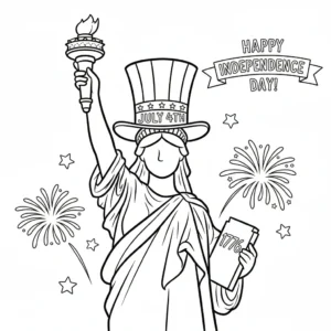 coloriage Statue de la Liberté pour enfants à imprimer