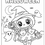 coloriage Labubu Halloween pour enfant de 4 ans