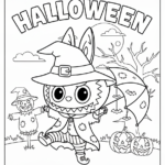 coloriage Labubu Halloween à imprimer kawaii