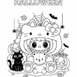 coloriage Labubu Halloween gratuit pour enfants
