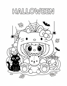 coloriage Labubu Halloween gratuit pour enfants