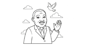 coloriage Martin Luther King gratuit pour enfants