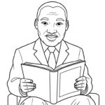 coloriage Martin Luther King pour enfant de 8 ans