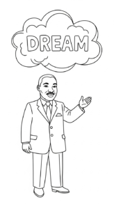 coloriage Martin Luther King à imprimer kawaii