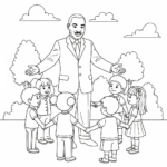 coloriage Martin Luther King à imprimer pdf gratuit