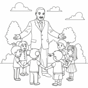 coloriage Martin Luther King à imprimer pdf gratuit