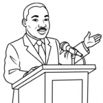 coloriage Martin Luther King de pour enfants