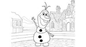 imprimer coloriage Olaf updated pour enfant