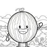 coloriage Pastèque updated à imprimer pour enfants