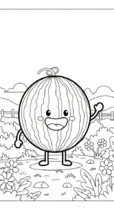 coloriage Pastèque updated à imprimer pour enfants