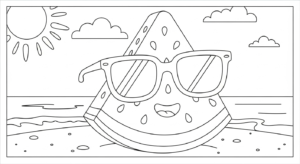 coloriage Pastèque updated a imprimer gratuit