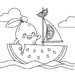 coloriage Pastèque updated et dessin a imprimer