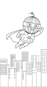 coloriage Pastèque updated pour primaire