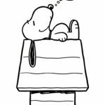 coloriage Snoopy updated pour enfant de 3 ans