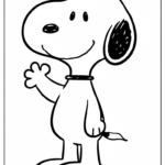 coloriage Snoopy updated à imprimer pour enfant de 6 ans