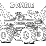 coloriage fond decran Monster Jam à imprimer kawaii