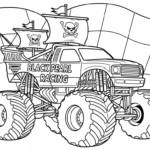 coloriage fond decran Monster Jam pour enfant de 2 ans
