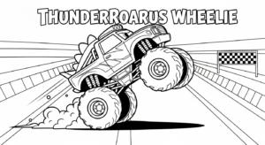 coloriage fond decran Monster Jam pour enfants