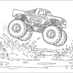 coloriage fond decran Monster Jam pour enfants à télécharger