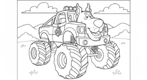 coloriage fond decran Monster Jam a telecharger