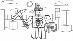 coloriage 1X1X1X1 Brainrot a imprimer gratuit