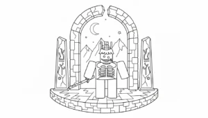 coloriage 1X1X1X1 Brainrot à imprimer pour enfant de 12 ans