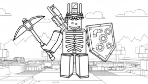 coloriage 1X1X1X1 Brainrot à imprimer pour enfants