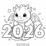 coloriage 2026 à imprimer pour enfant de 4 ans