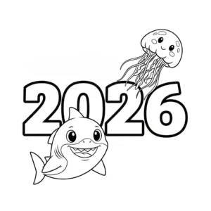 coloriage 2026 à imprimer pdf gratuit