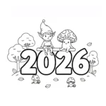 coloriage 2026 pour enfants à télécharger