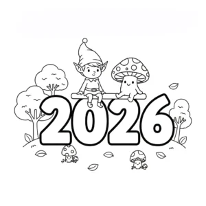 coloriage 2026 pour enfants à télécharger