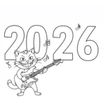 coloriage 2026 et découpage à imprimer