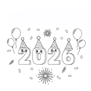coloriage 2026 à imprimer pour enfants